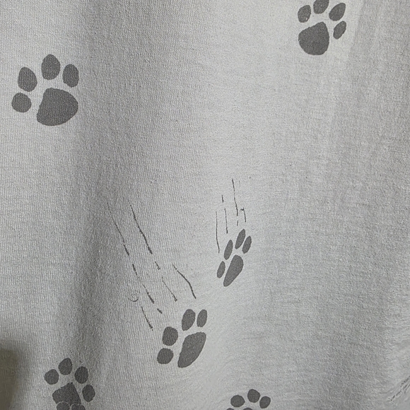 Vintage Hallmark Single Stitch White Tee I Love My Cat Paw Prints Womans Sz XL - Picture 7 of 11